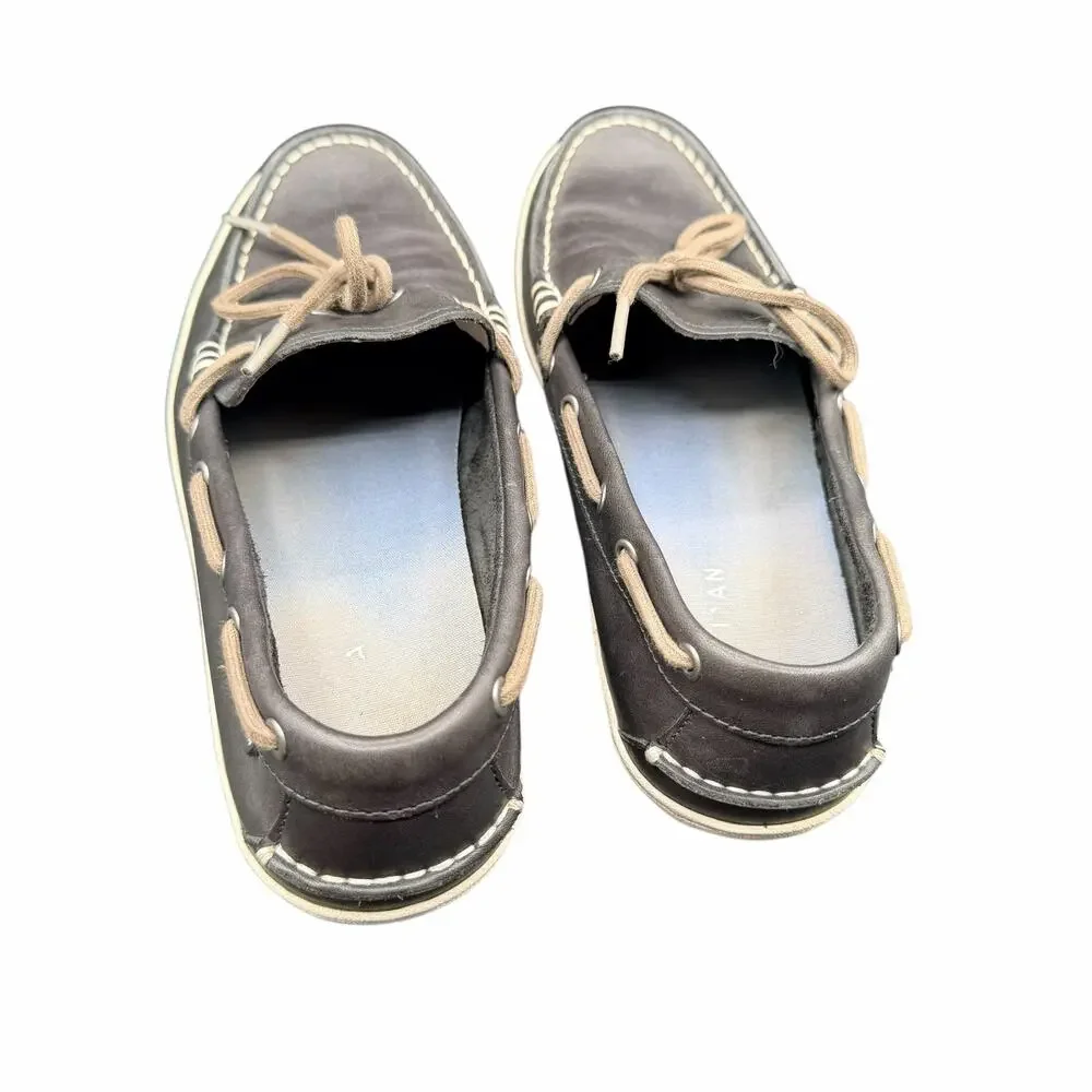 Cole Haan Men’s Black Leather Boat Shoes Size 8M Moc Toe Casual